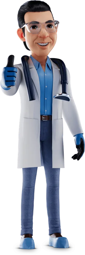Dr. Carpet mascot giving a thumbs up