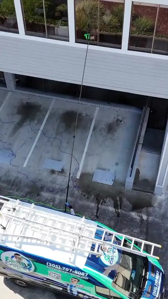 Commercial window cleaning aerial van east bay video by Dr. Carpet