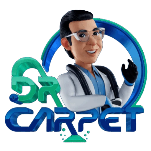 Dr. Carpet Cleaner mascot logo