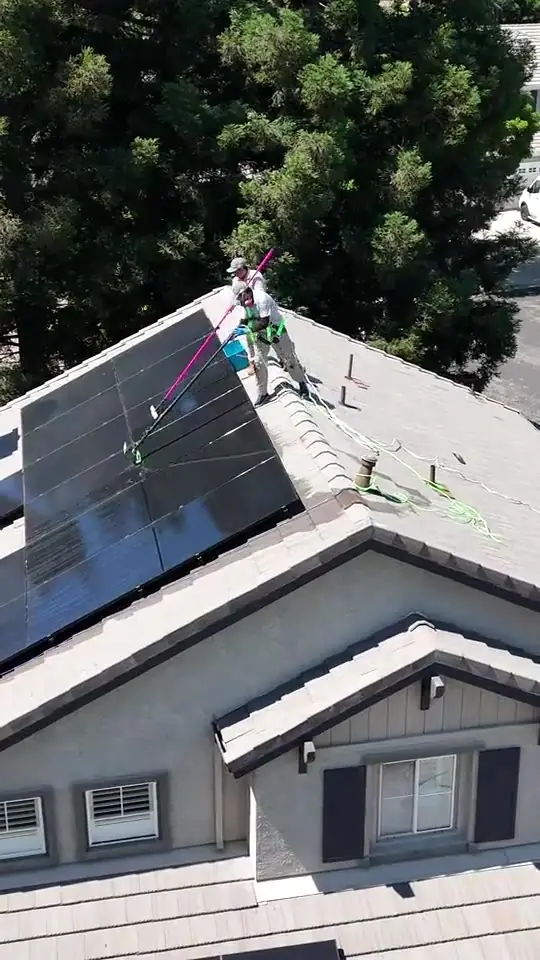 Solar panel cleaning drone walnut creek, CA video by Dr. Carpet