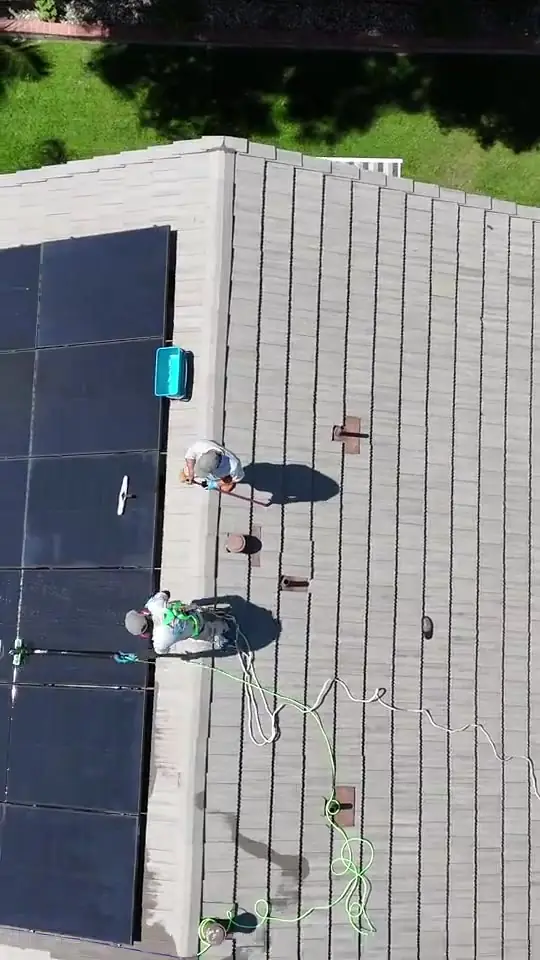 Solar panel cleaning top view east bay video by Dr. Carpet